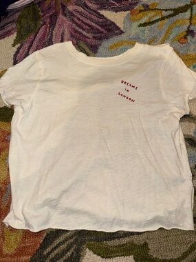 Anthropologie London Cream Graphic Tee